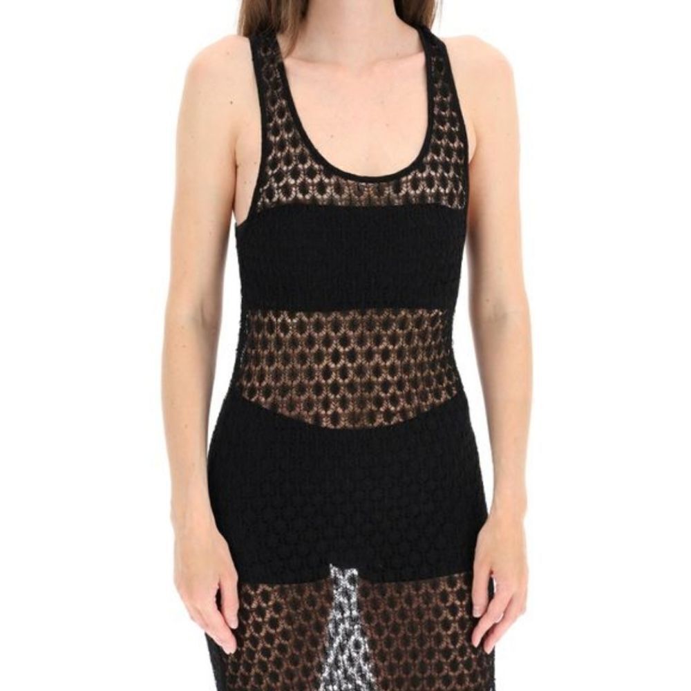 Saint Laurent Women's Black  Midi Lace Dress Size OS - Picture 5 of 16